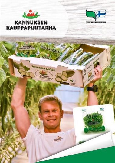 Ihmiset seisovat kasvihuoneessa lehtivihreiden rivien keskellä