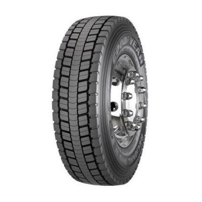 Un primer plano de un neumático de camión sobre un fondo blanco.