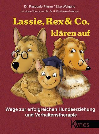 Ein Buchcover mit drei Cartoon-Hunden darauf