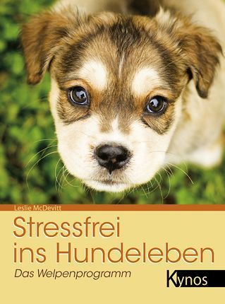 Eine Nahaufnahme eines Welpen auf dem Cover eines Buches.