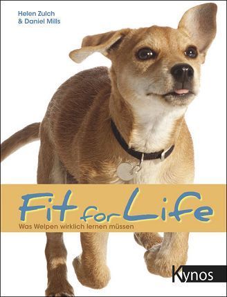 Ein Bild eines Hundes auf dem Cover eines Buches mit dem Titel „Fit fürs Leben“