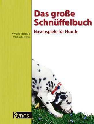 Ein Dalmatiner schnüffelt an einer Blume auf dem Cover eines Buches.