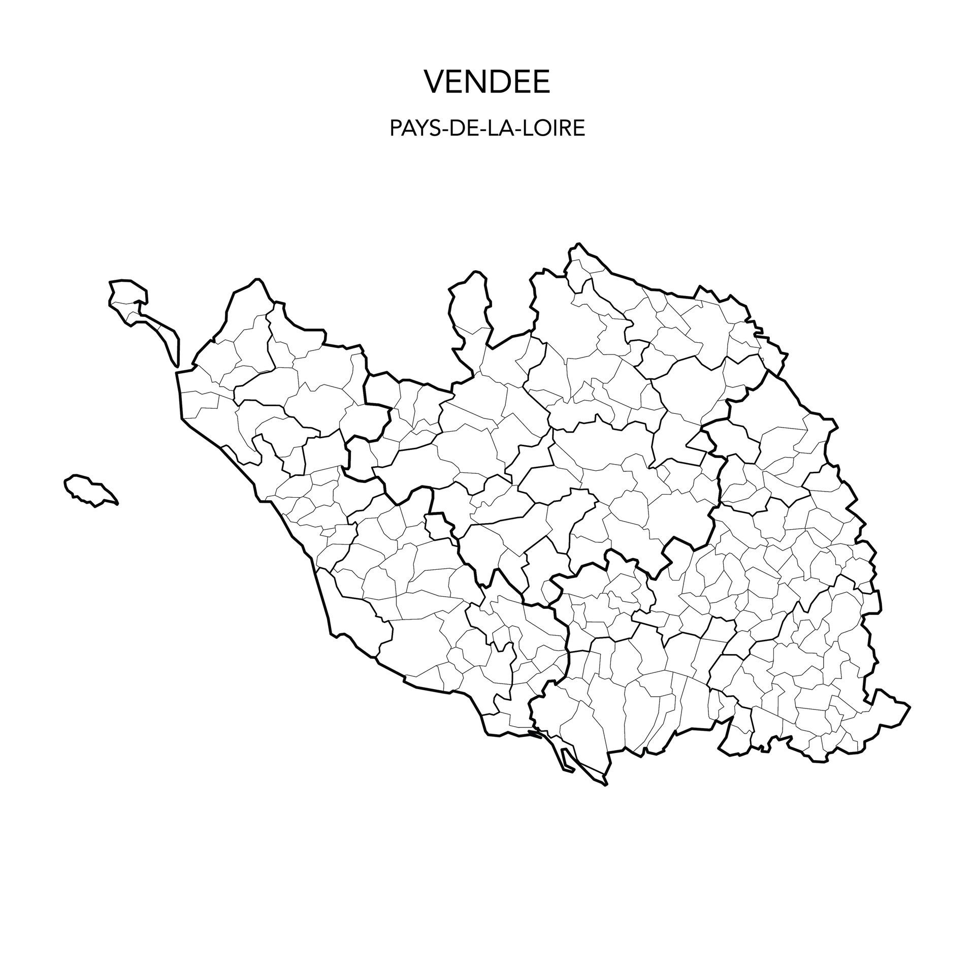 Carte du département de la Vendée