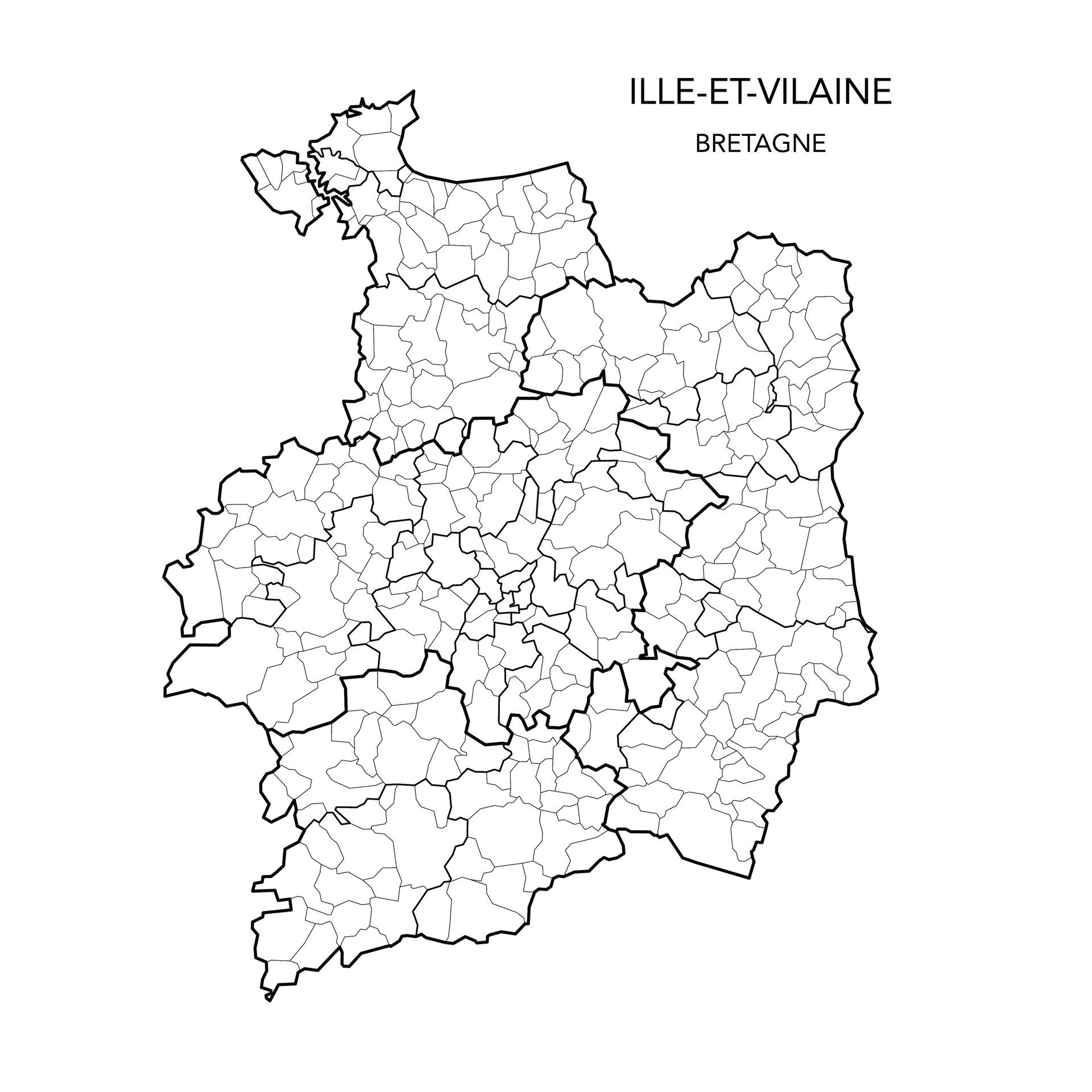 Carte du département d'Ille-et-Vilaine