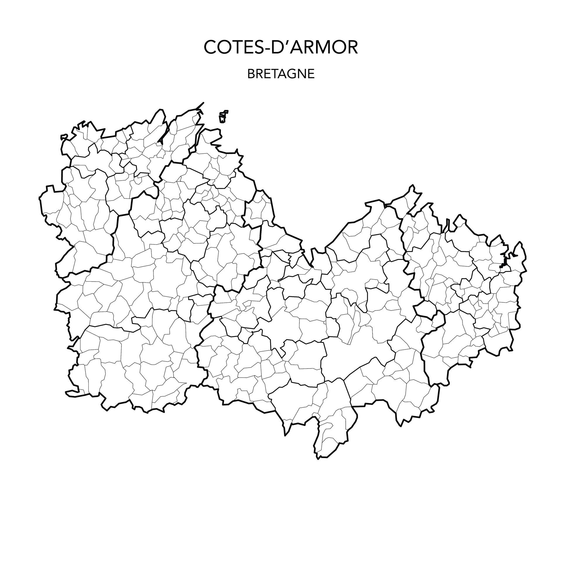 Carte du département des Côtes-d’Armor