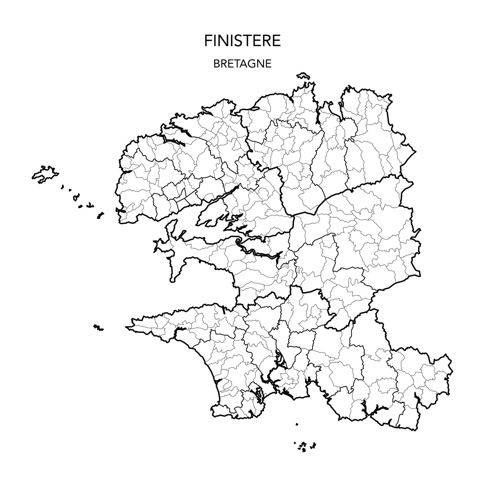 Carte du département du Finistère