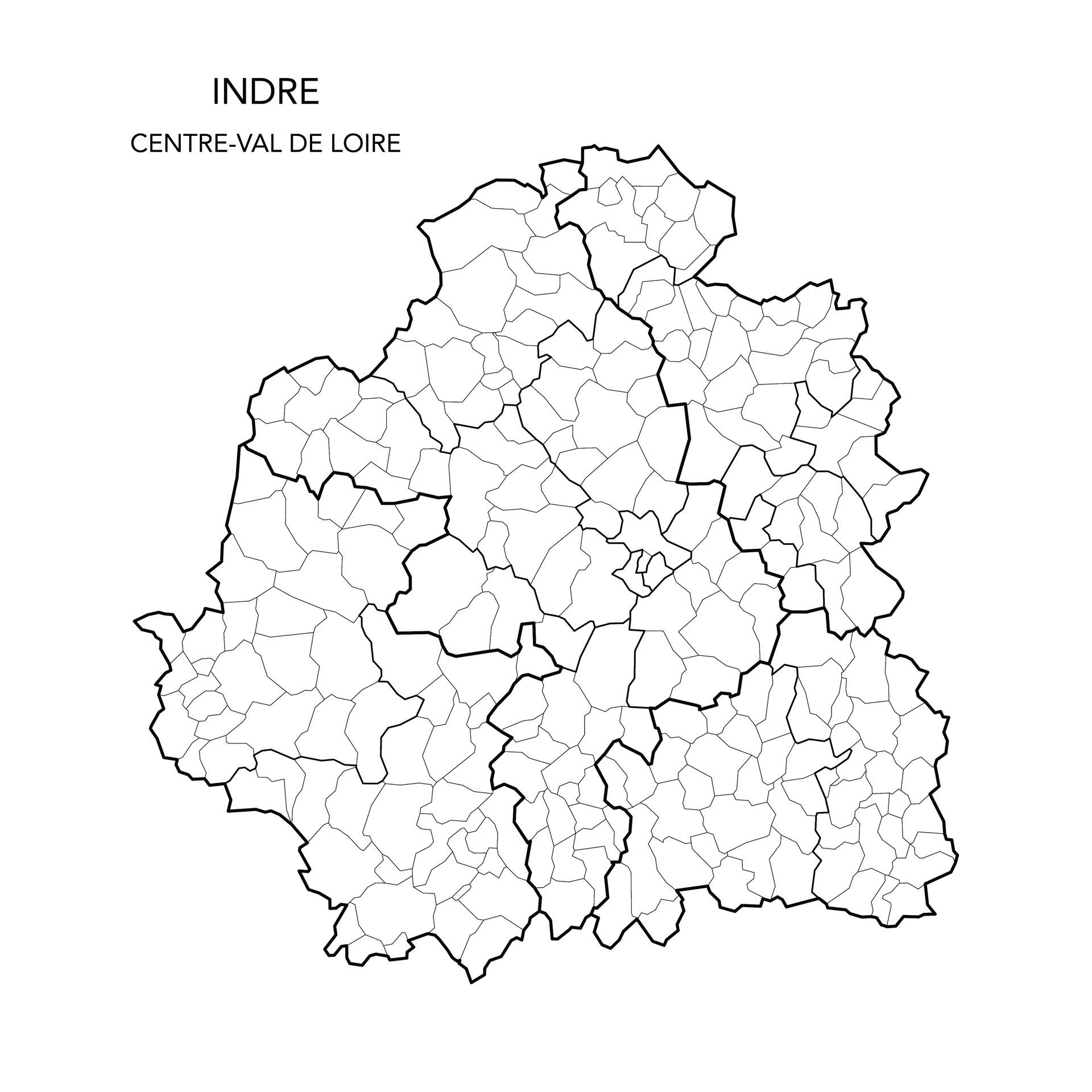 Carte du département de l'Indre