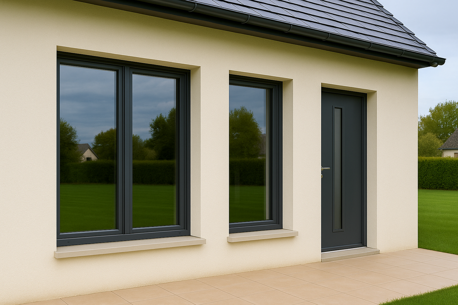 Fenêtres, pergolas, portes et volets performants en PVC, aluminium ou bois. ATB Confort, expert RGE en menuiseries extérieures en Normandie. Devis gratuit.