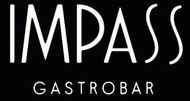 Texto blanco sobre fondo negro con la inscripci&oacute;n "IMPASS GASTROBAR" en una tipograf&iacute;a moderna y estilizada.