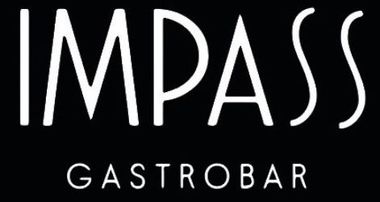 Texto blanco sobre fondo negro con la inscripci&oacute;n "IMPASS GASTROBAR" en una tipograf&iacute;a moderna y estilizada.