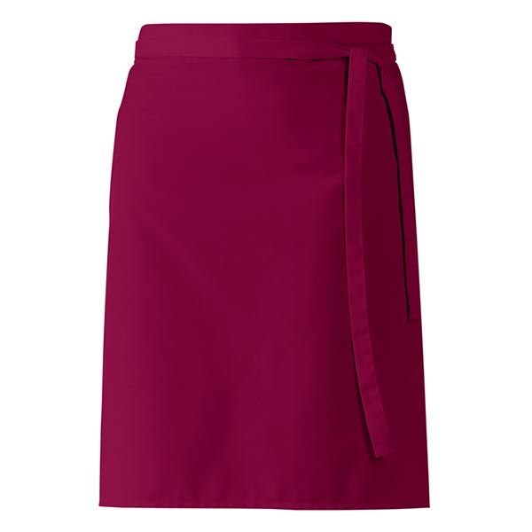 Rote Taillenschürze mit langer Schleife.