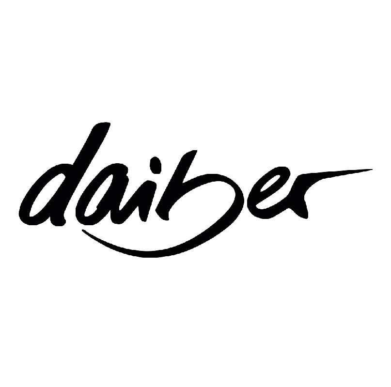 Schwarzes „Daiber“-Wortzeichen mit Schreibschrift und Swoosh.