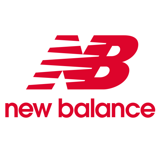 Rotes „NB“-Logo mit dem Text „New Balance“ darunter.