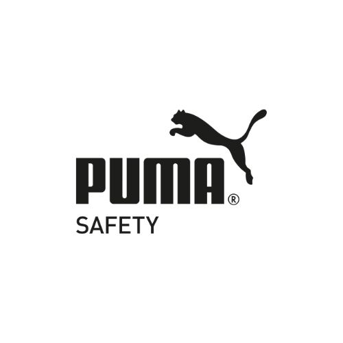 Schwarzes PUMA Safety-Logo: springender Puma über dem fettgedruckten Text „PUMA“ und „SAFETY“.