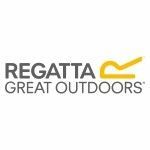 Regatta Great Outdoors-Logo mit grauem Text und einem gelben „R“-Symbol.