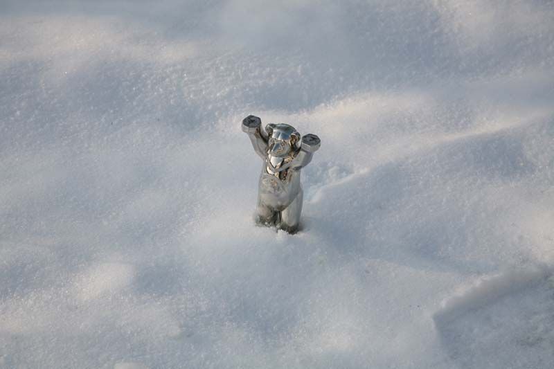 Eisbärdekoration mit silbernem Aspekt