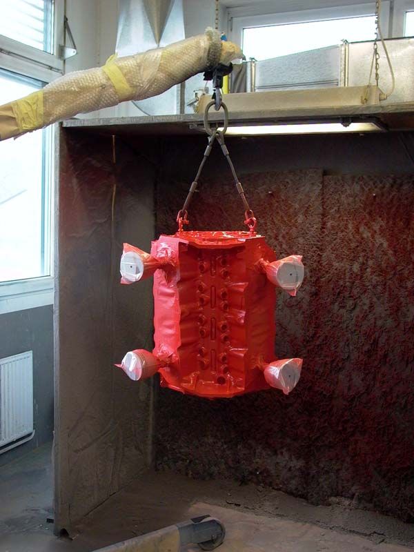 Objekt wird lackiert