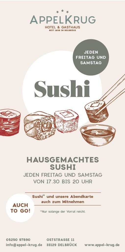 Speisekarte Sushi