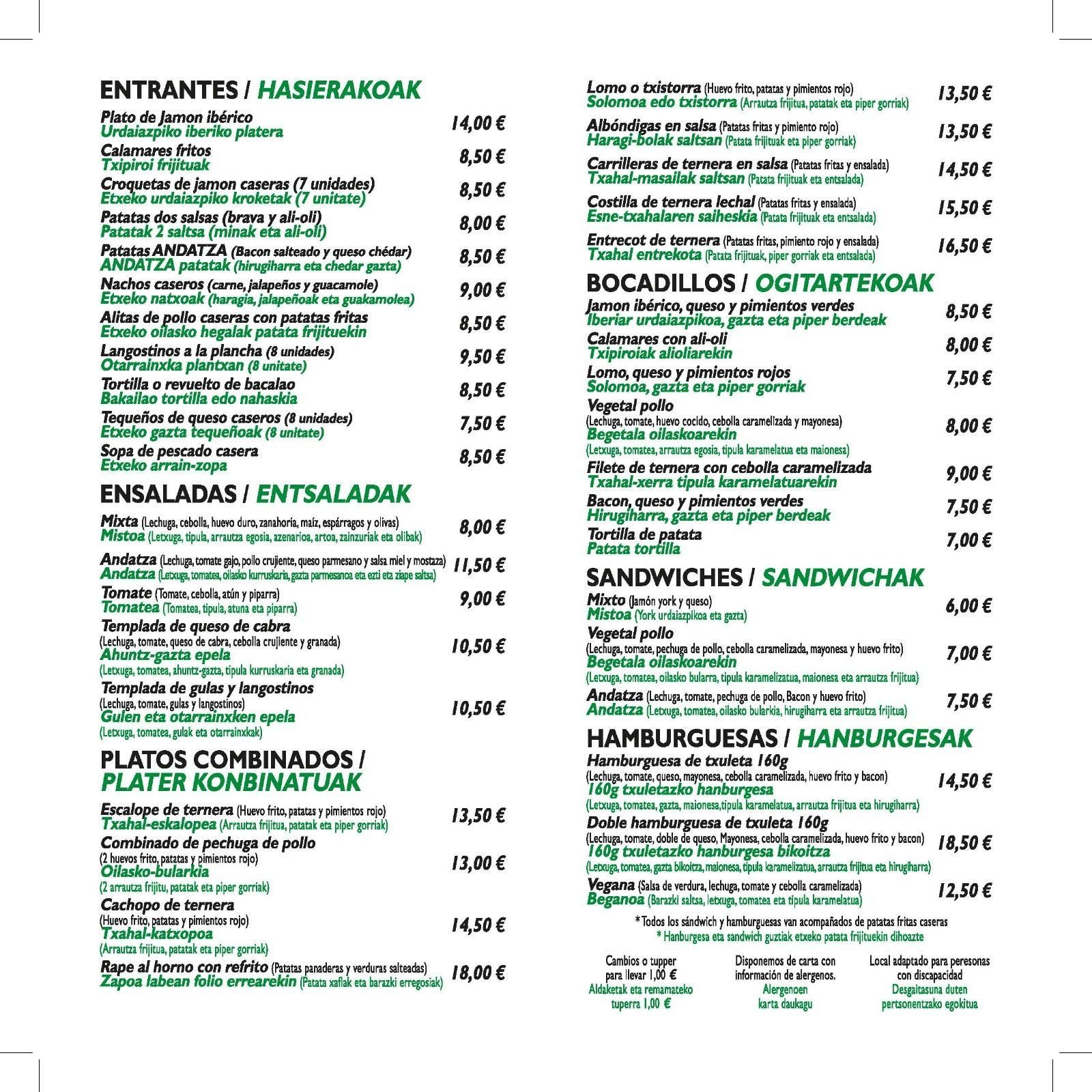 Un menú para un restaurante con una montaña al fondo.