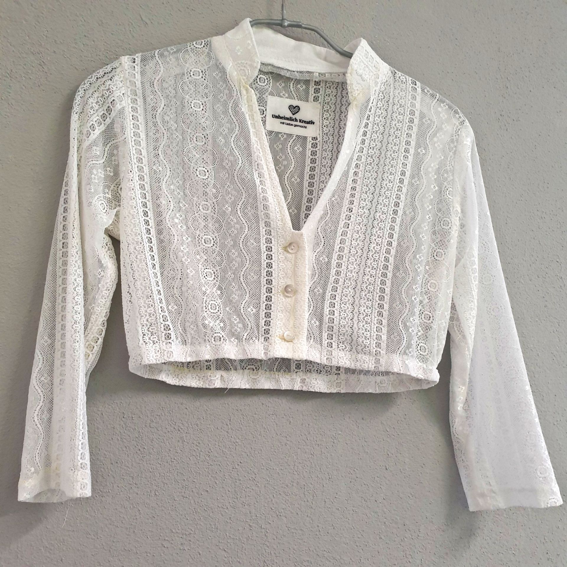 Spitzenbluse V-Ausschnitt