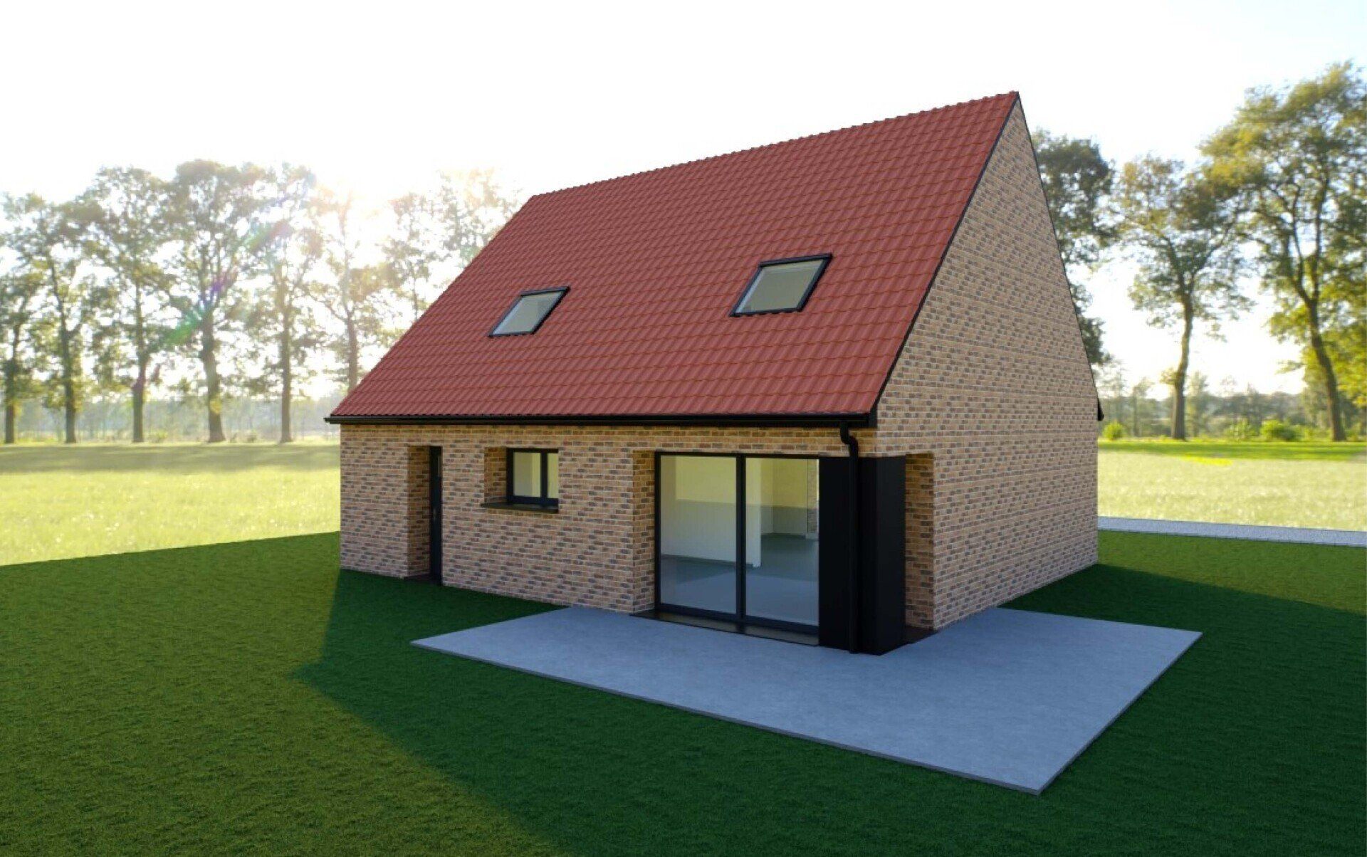 Modele maison toit orange