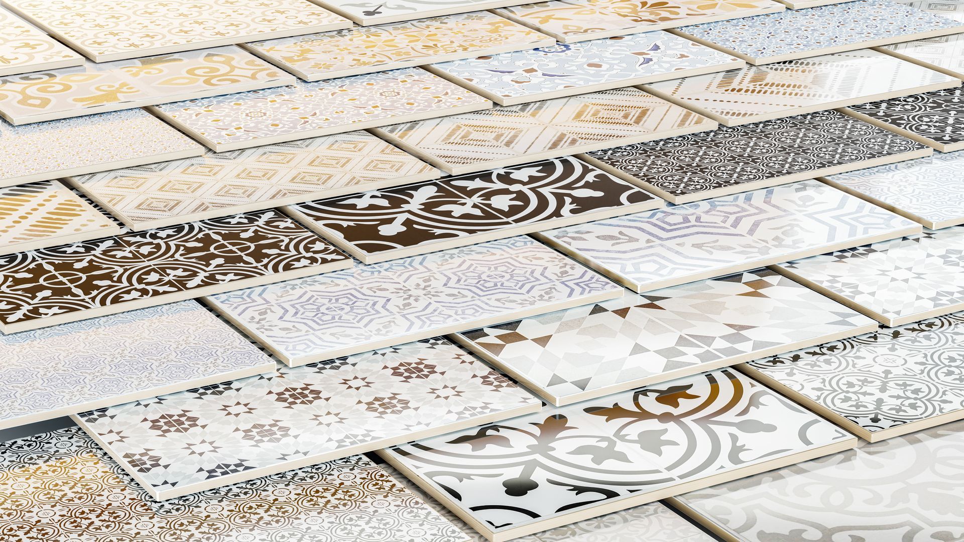 Du carrelage avec différents motifs