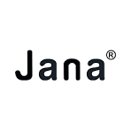 Jana-Logo in schwarzer Schrift auf weißem Hintergrund mit einem Symbol für eingetragene Warenzeichen