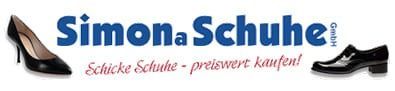 Simona Schuhe logo with black high heels and slogan &ldquo;Schicke Schuhe - preiswert kaufen!&rdquo;