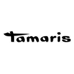Schwarzes Tamaris-Logo in stilisierter Schrift auf weißem Hintergrund