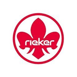Rieker-Logo in Rot mit einer stilisierten Lilie in einem Kreis
