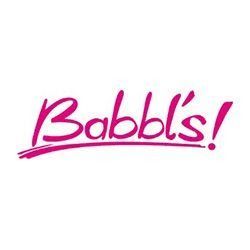 Magentafarbenes, handgeschriebenes „Babbis!“-Logo auf weißem Hintergrund