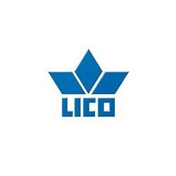 Blaues geometrisches Kronenlogo mit dem Wort „LICO“ darunter auf weißem Hintergrund