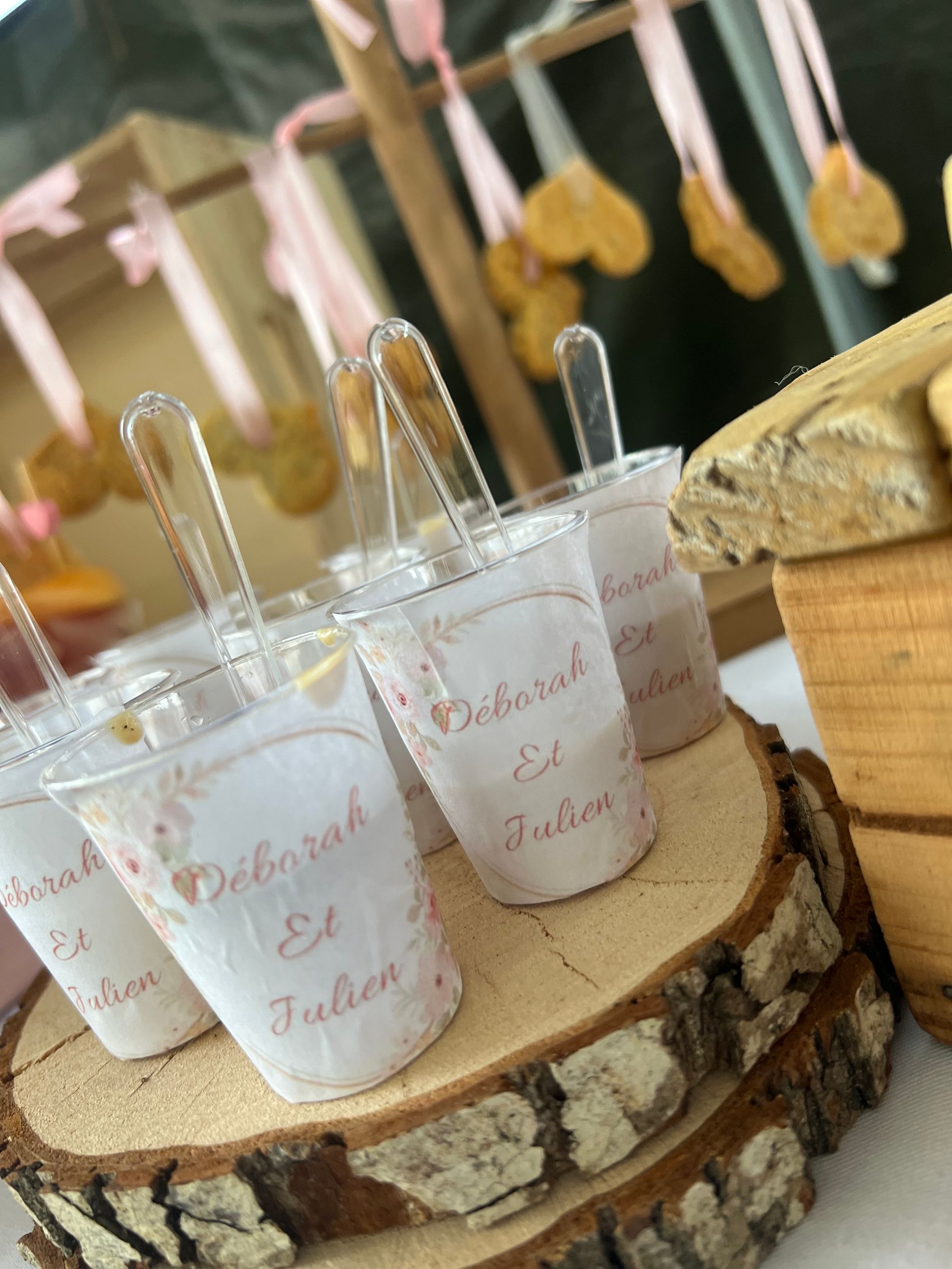 Verrines personnalisées avec des prénoms