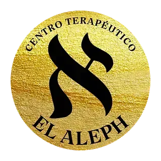 Un logotipo para el centro terapéutico El Aleph con un símbolo hebreo.