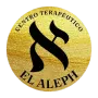 Un logotipo para el centro terapéutico El Aleph con un símbolo hebreo.