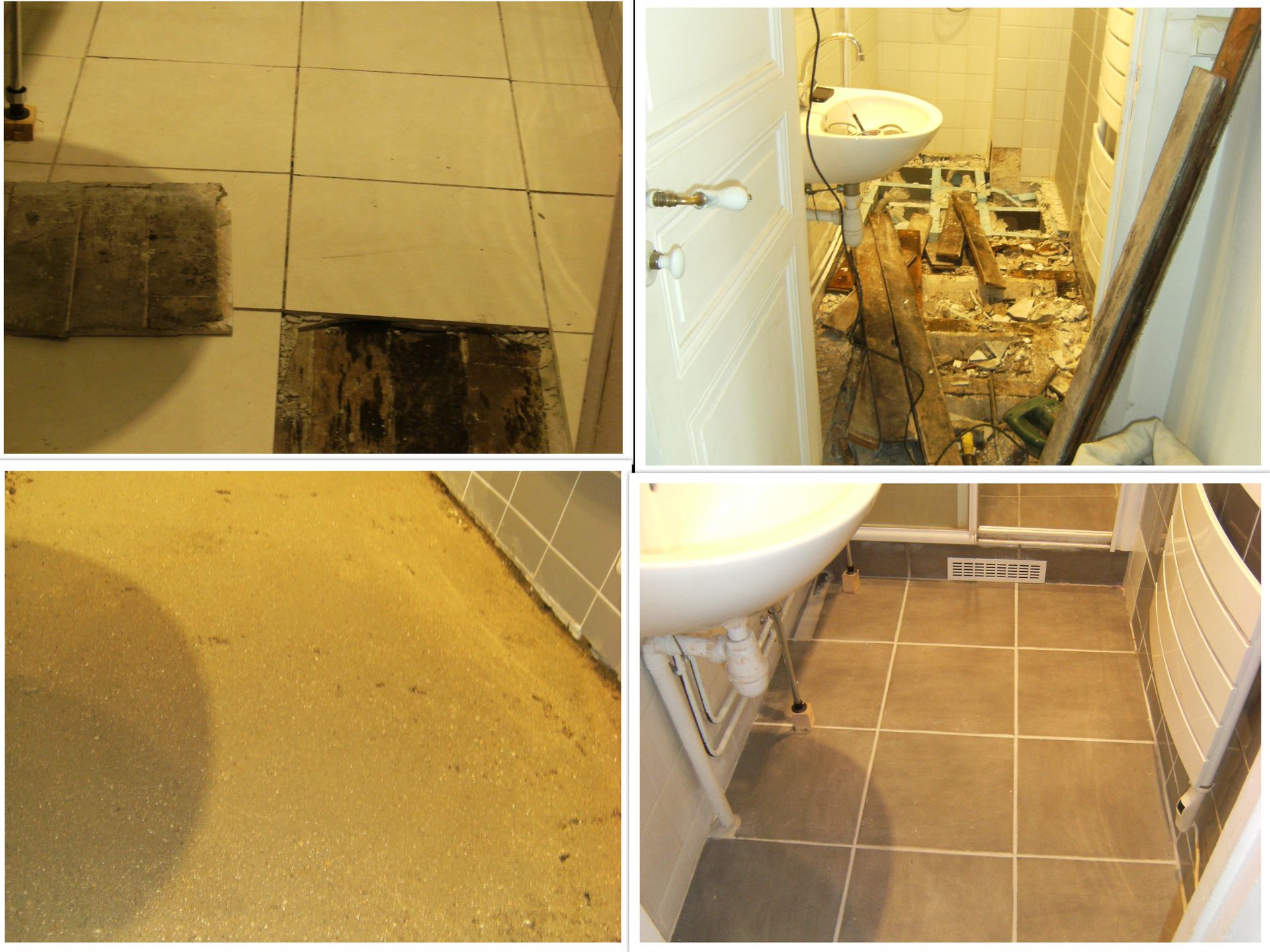 Pose de carrelage dans une salle de bains