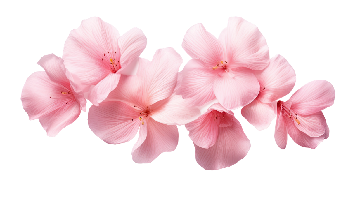 Un bouquet de délicates fleurs de rhododendron rose pâle.