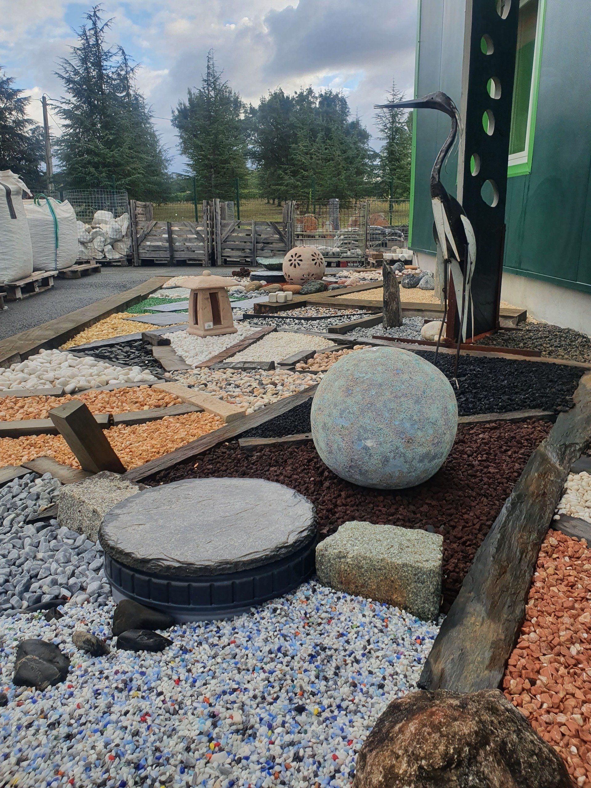 Décoration de jardin en galets