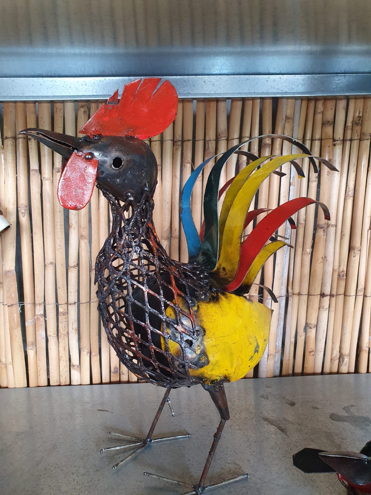 Poule de couleur en acier