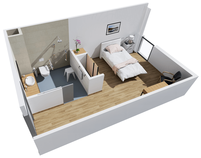 Salle de bains PMR illustration