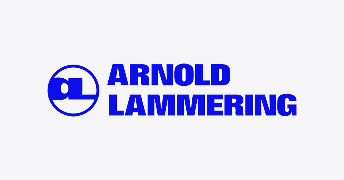 Arnold Lammering Logo mit einem blauen Kreis, der die Buchstaben 