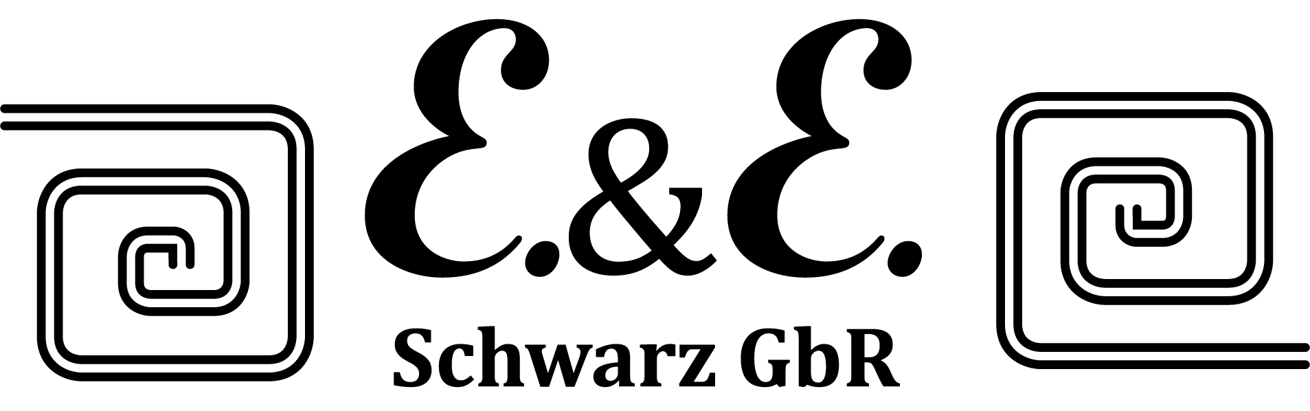 Ein schwarz-weißes Logo für E & E Schwarz Gbr