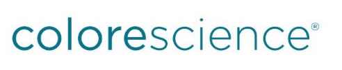 Logotipo de Colorescience en texto color turquesa sobre fondo blanco