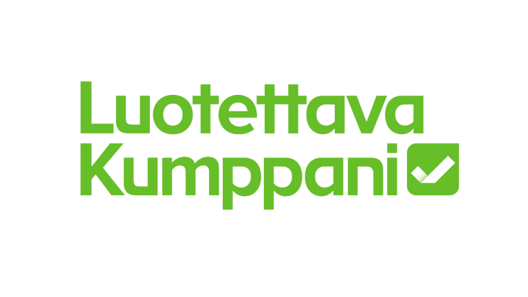 Luotettava Kumppani green logo with checkmark icon