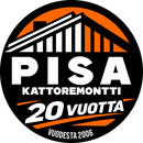 PISA Kattoremontti 20 vuotta -logo, musta-oranssi pyöreä tunnus ja teksti ”vuodesta 2006”.