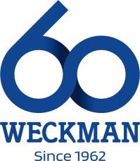 Sininen WECKMAN-logo ja teksti ”Since 1962”