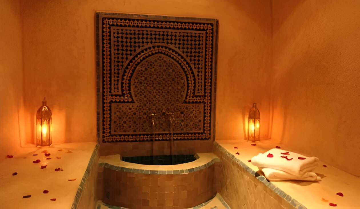 Cabine de spa avec décoration orientale