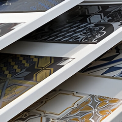 Présentoir de carrelage à motifs