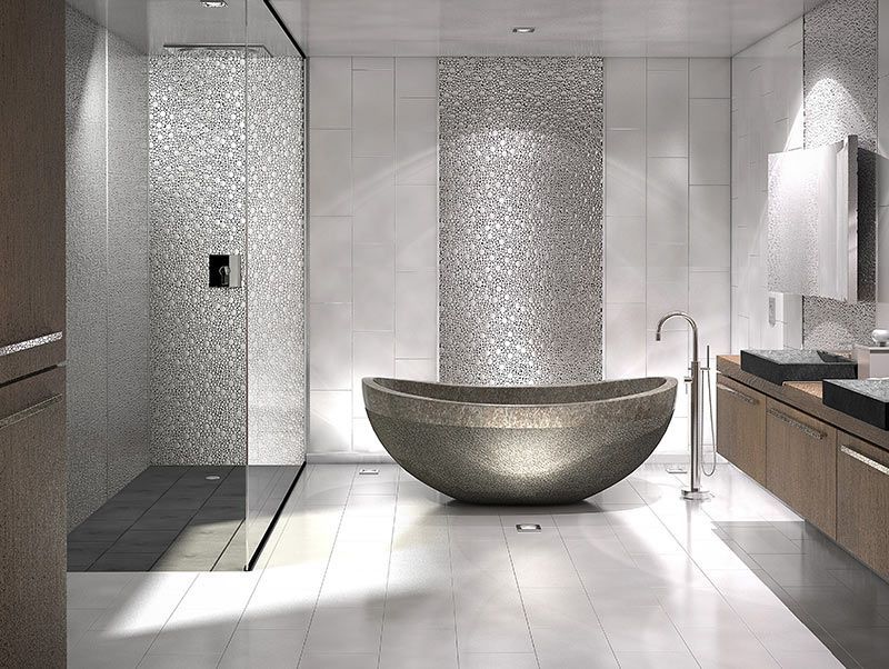 Baignoire et cabine de douche brillantes