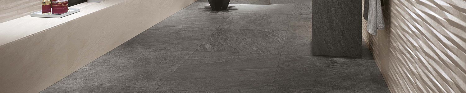 Carrelage intérieur grand format gris
